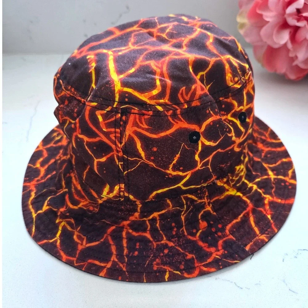 Gymboree Jurassic World Kids Reversible Bucket Hat Black Dinosaur Lava 4T-5T